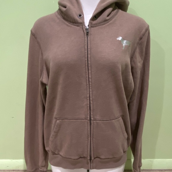PINK Victoria's Secret Tops - PINK V.S Brown Zip Hoodie